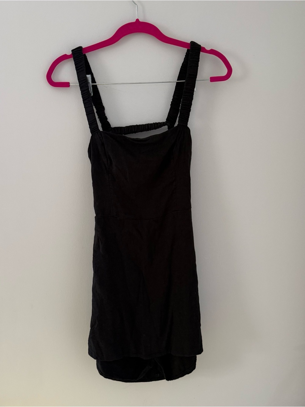 Abercrombie & Fitch Black Mini Dress with Ruched Straps